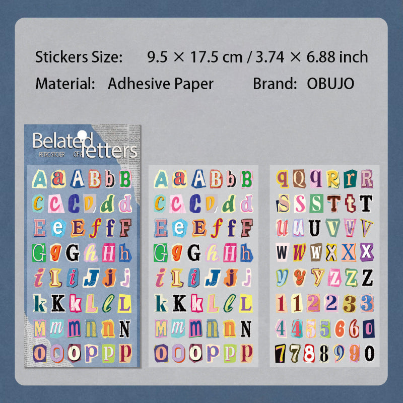 2 Sheets Alphabet Letter Number Stickers CLXJ