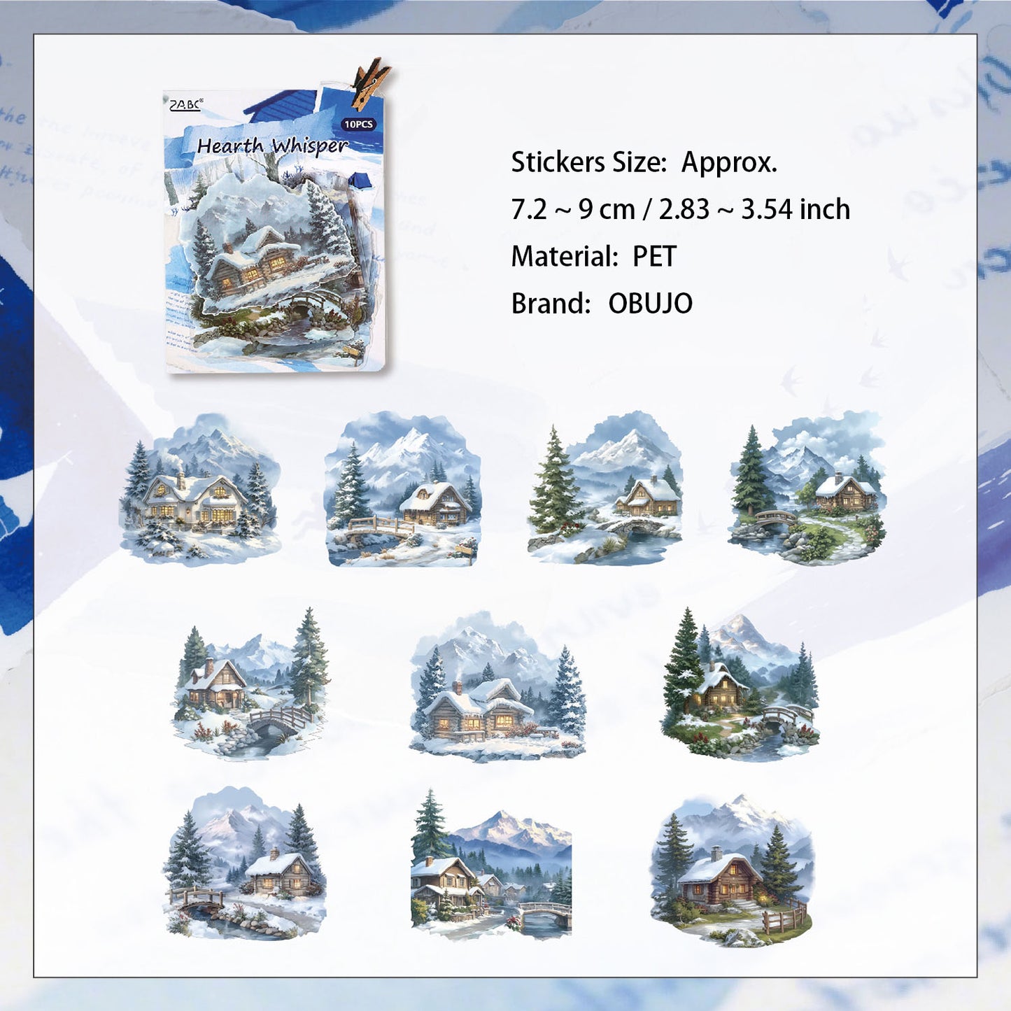 10 Pcs Travel Landscape PET Stickers OLZM