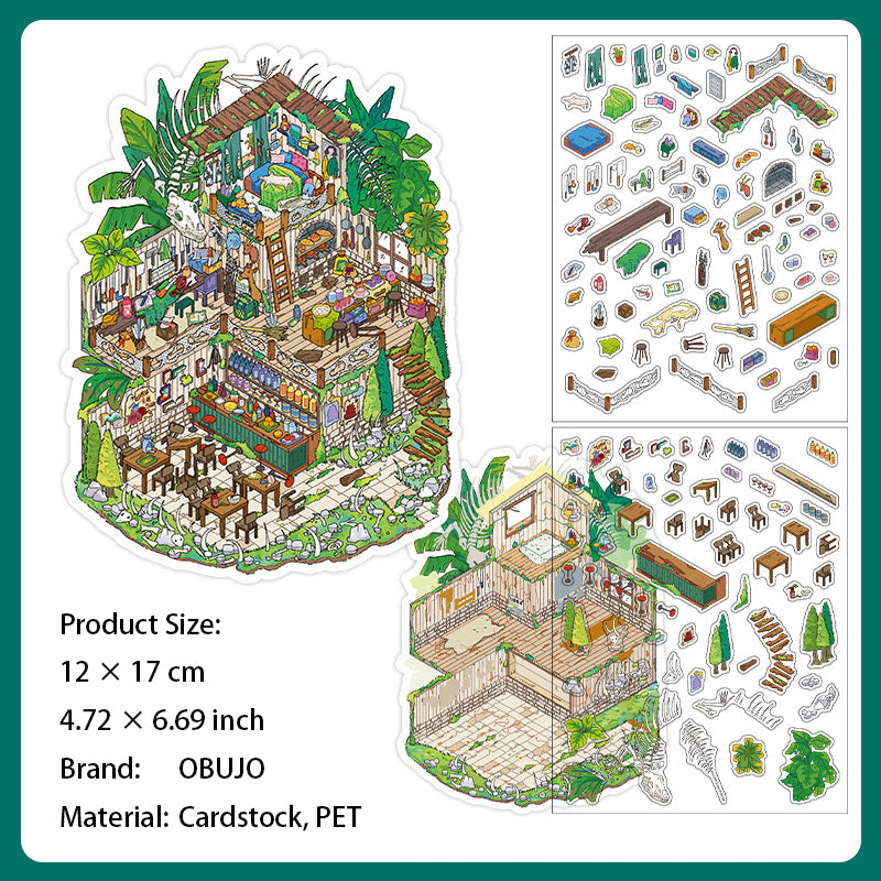 3D House Scene DIY Stickers Kit XJL09