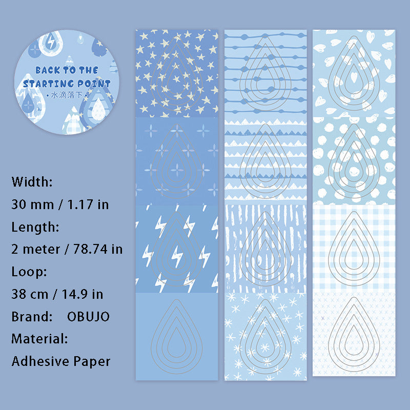 1 Roll Geometry Theme Stickers Tape HDZCQD