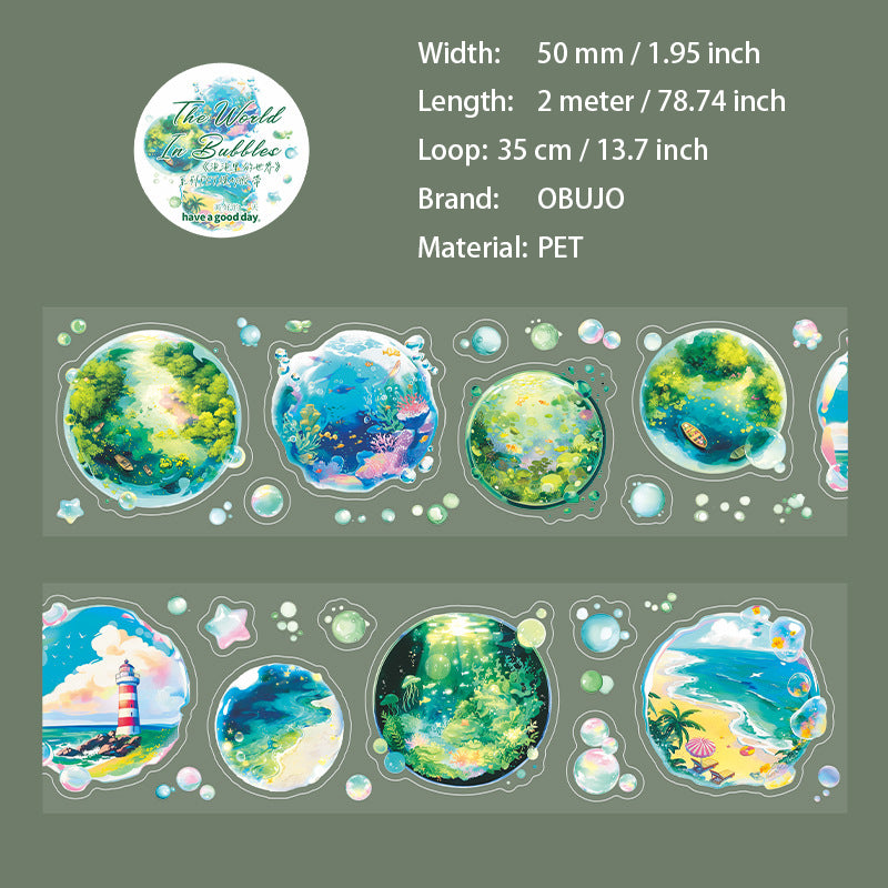 1 Roll Bubble World PET Stickers Tape PPLSJ