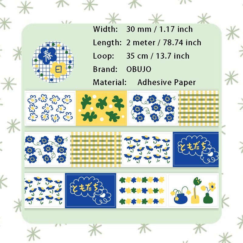 1 Roll Floral Stickers Tape SHQXT