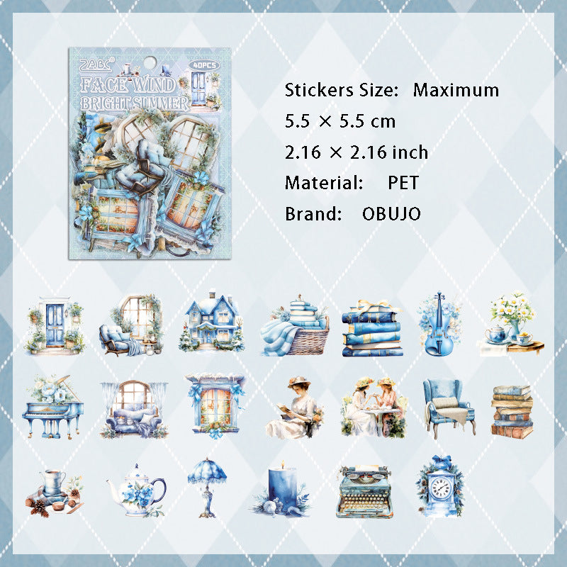 40 Pcs Reading Bookish PET Stickers MDBL