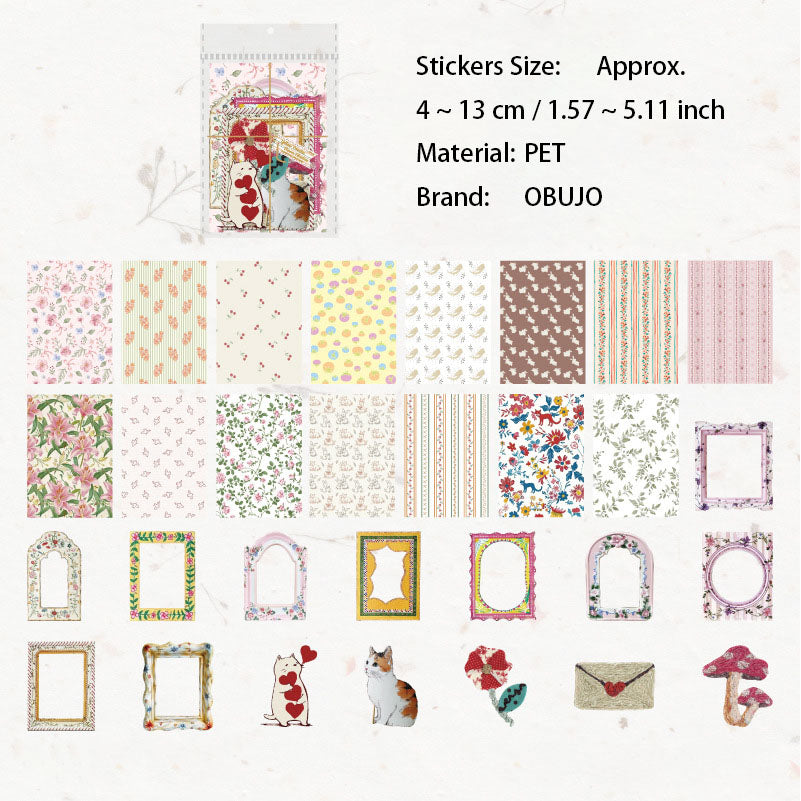 45 Pcs Floral Journal Paper and Sticker Kit HYYY
