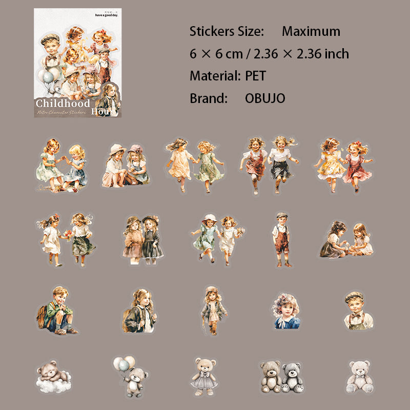 20 Pcs Childhood Theme PET Stickers TNSG