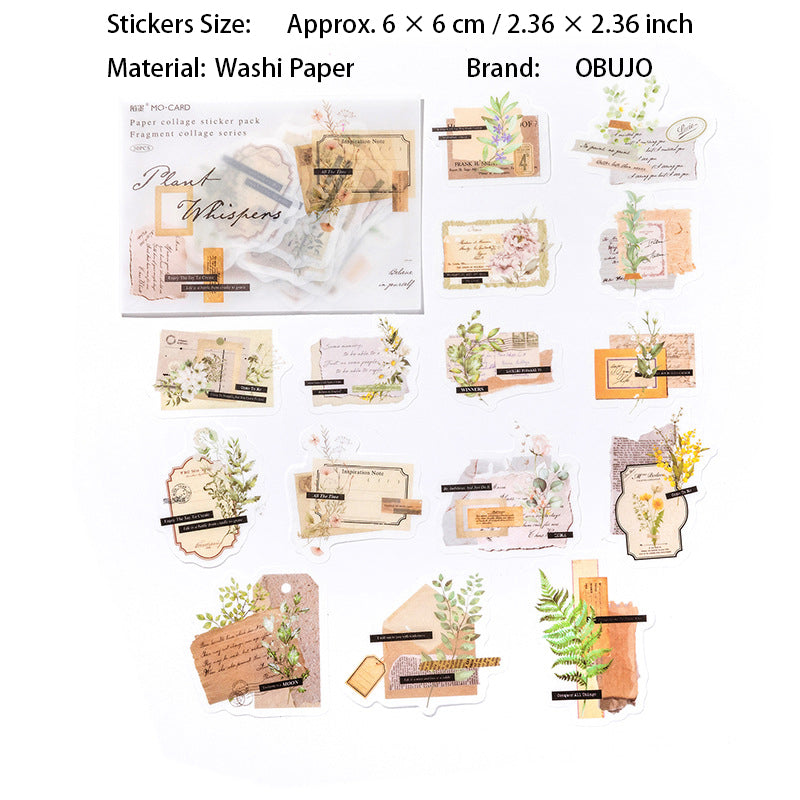 30 Pcs Vintage Collage Washi Stickers SPPT