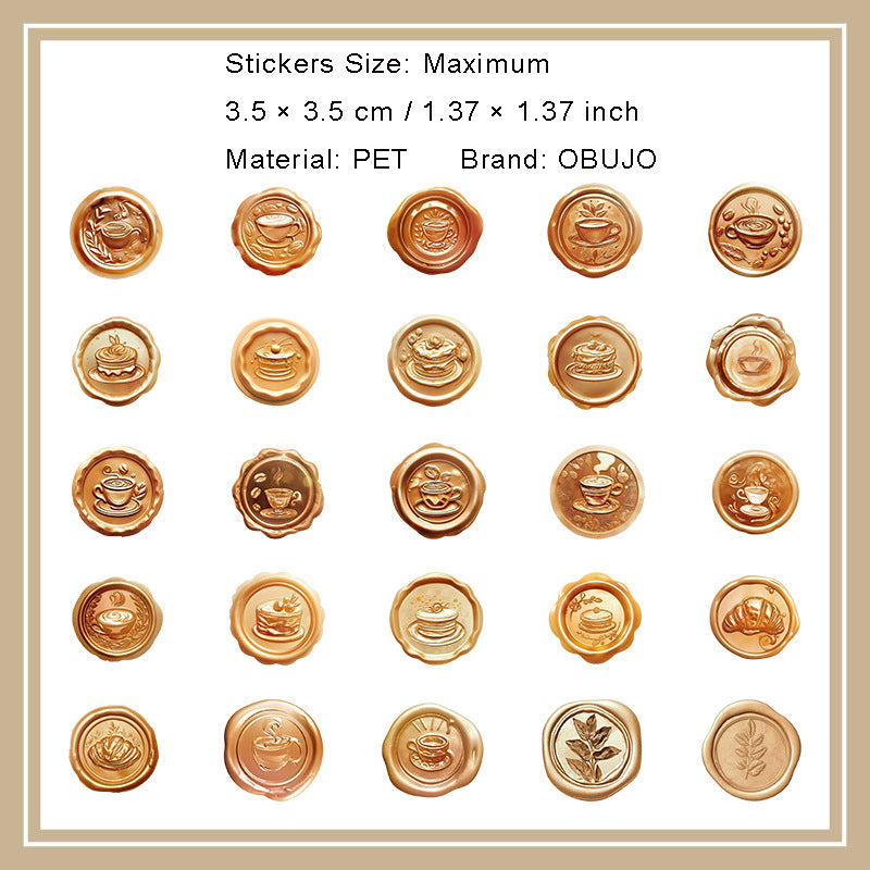 25 Pcs Wax Seal PET Stickers SGHQ