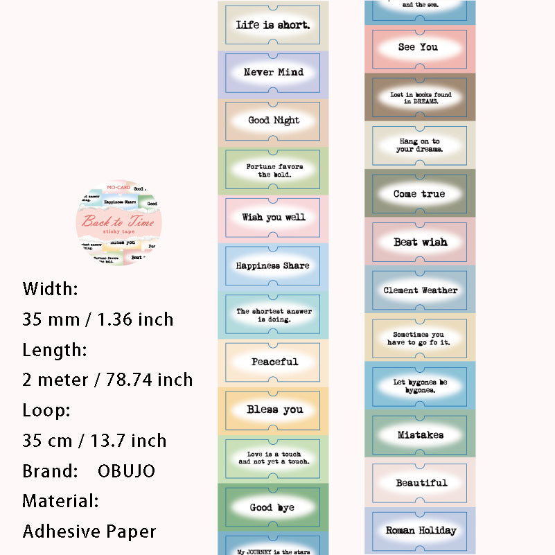 1 Roll Vintage Label Stickers Tape SGDB