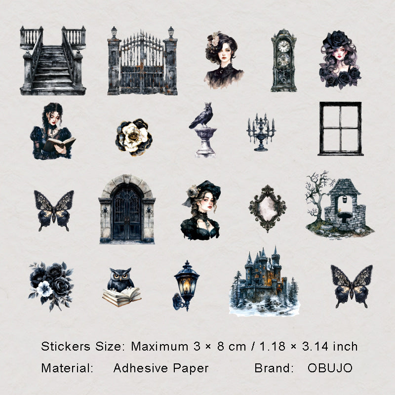 20 Pcs Gothic Magic Manor Stickers ZYDSY