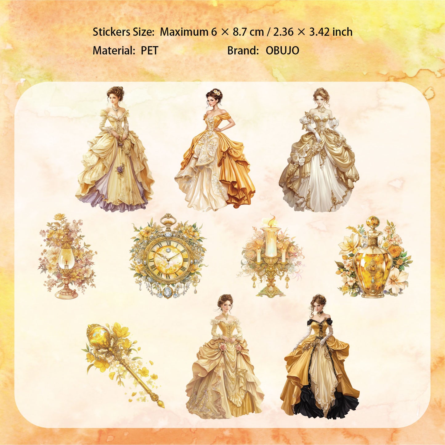 20 Pcs Vintage Lady PET Stickers QMCX