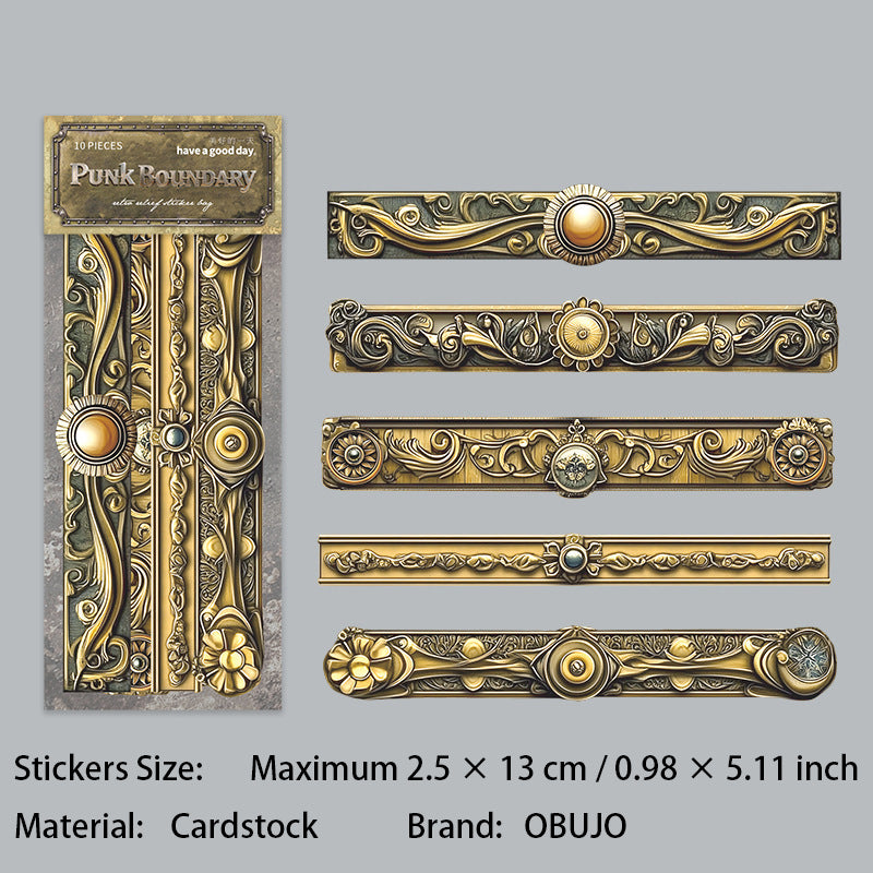 10 Pcs Punk Themed Cardstock Stickers PKBJ