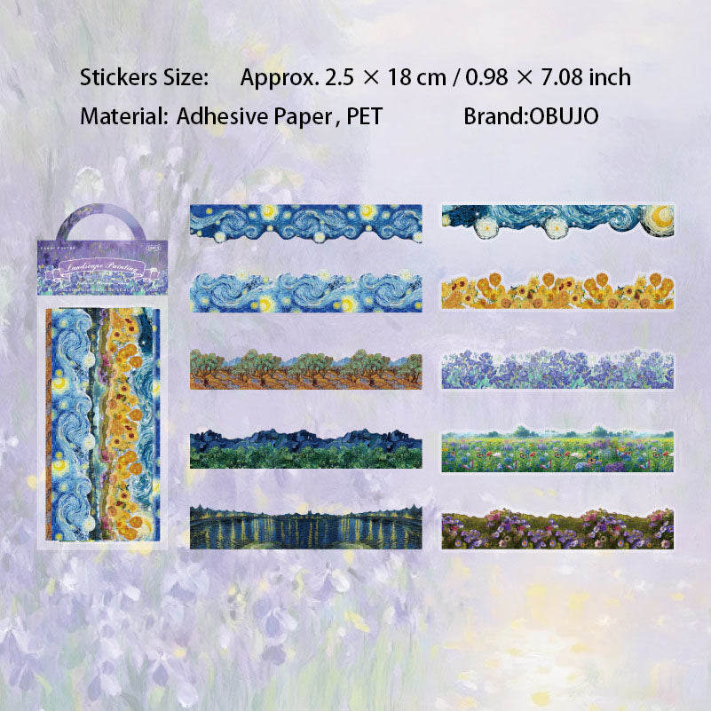 10 Pcs natural Landscape Undersea Stickers ZRBWG