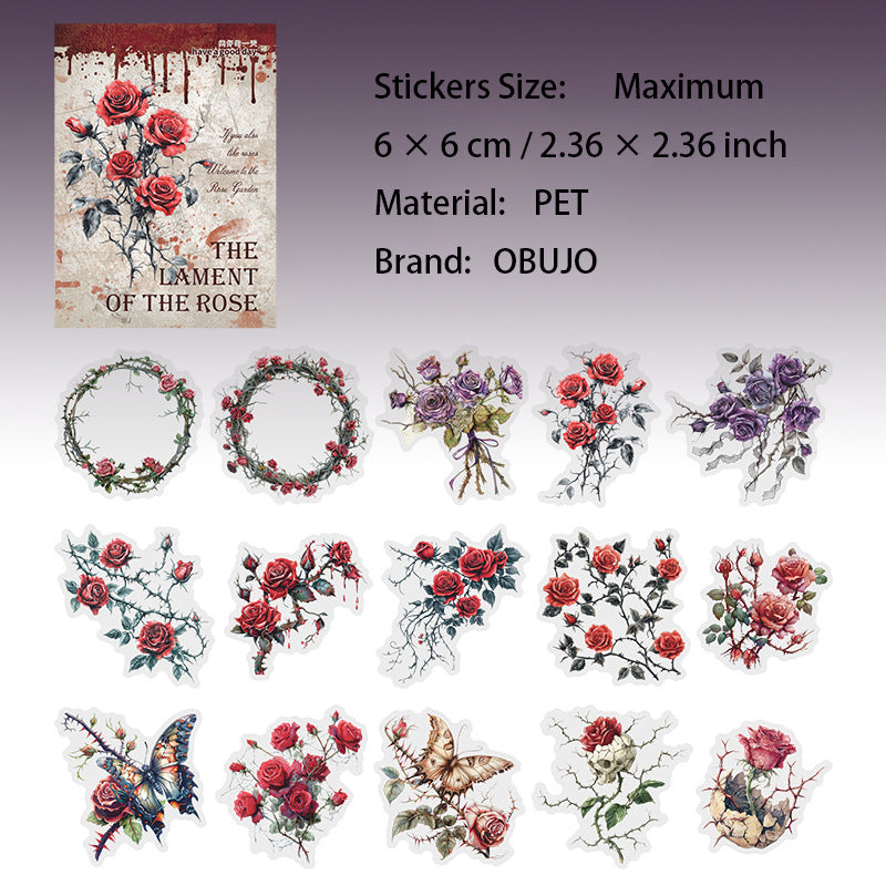 30 Pcs Gothic Themed PET Stickers MGSN