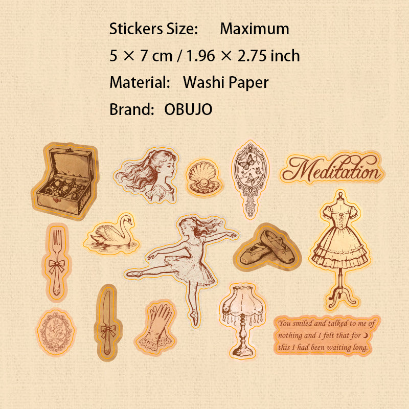 30 Pcs Vintage Journal Stickers BJLN
