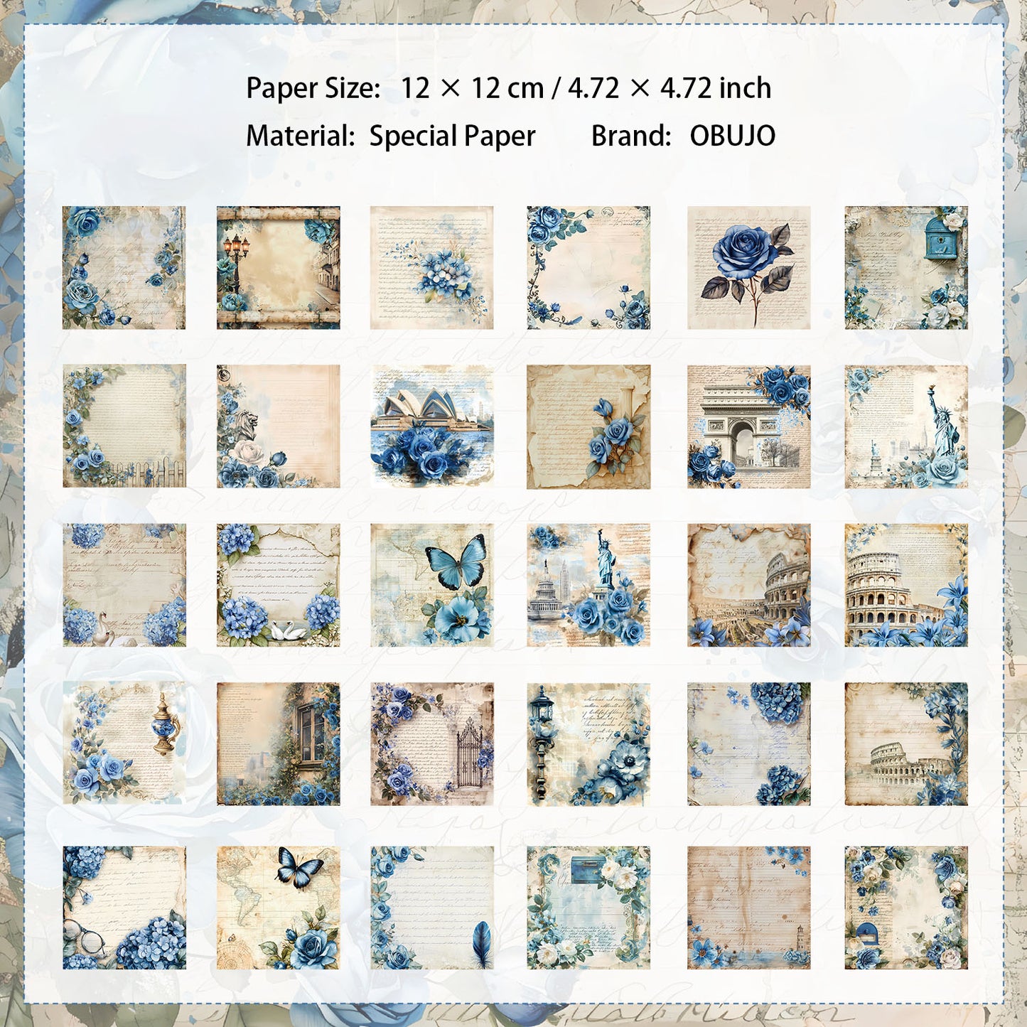 30 Sheets Vitntage Journal Paper JJCC