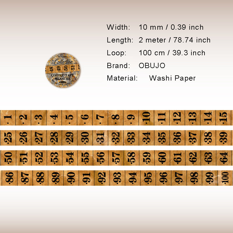 1 Roll Ruler Washi Tape JCSC