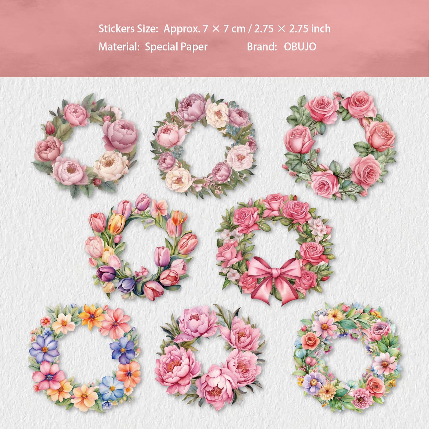 8 Pcs Garland PET Stickers HHXL