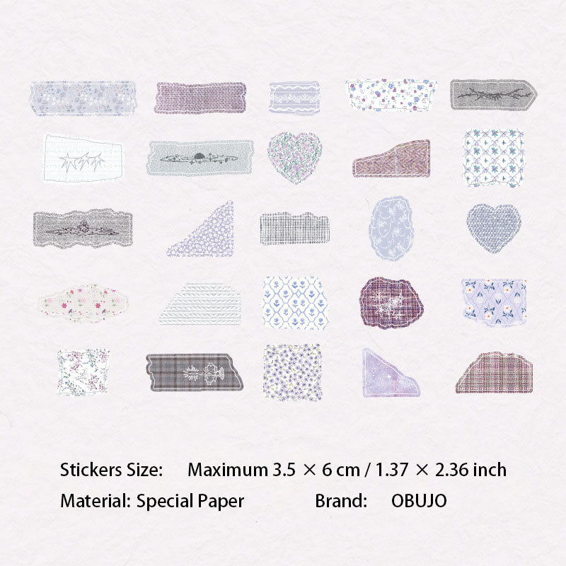 50 Pcs Fabric Texture Stickers BYSH