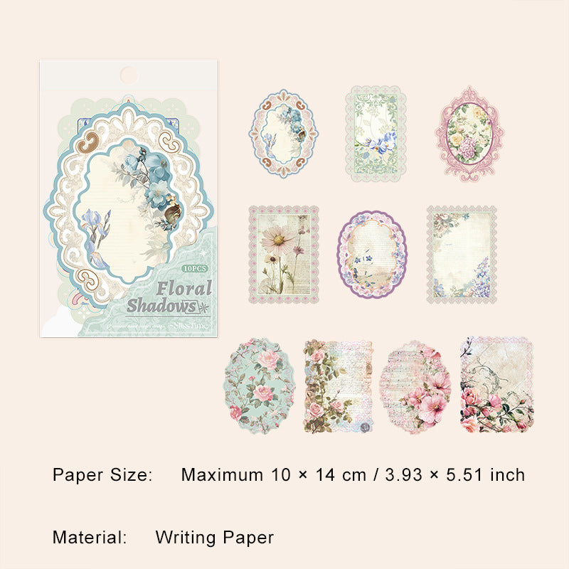10 Pcs Vintage Lace Edged Scrapbook Paper XRYY