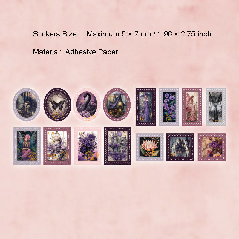 30 Pcs Vintage Postage Stamp Stickers YGY