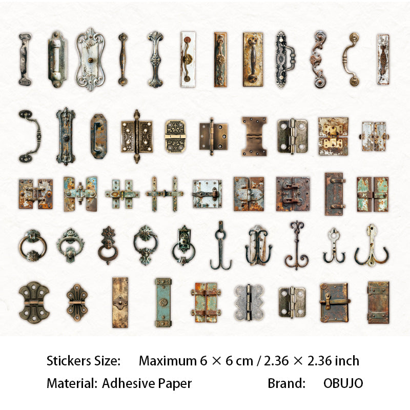 50 Pcs Vintage Metal Gadget Stickers JWJX