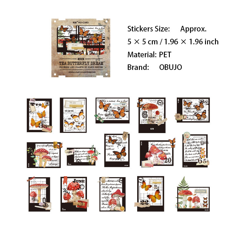 30 Pcs Flower Quote PET Stickers HYZWSZ