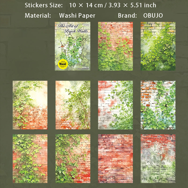 10 Pcs Wall Art Washi Stickers ZQYS