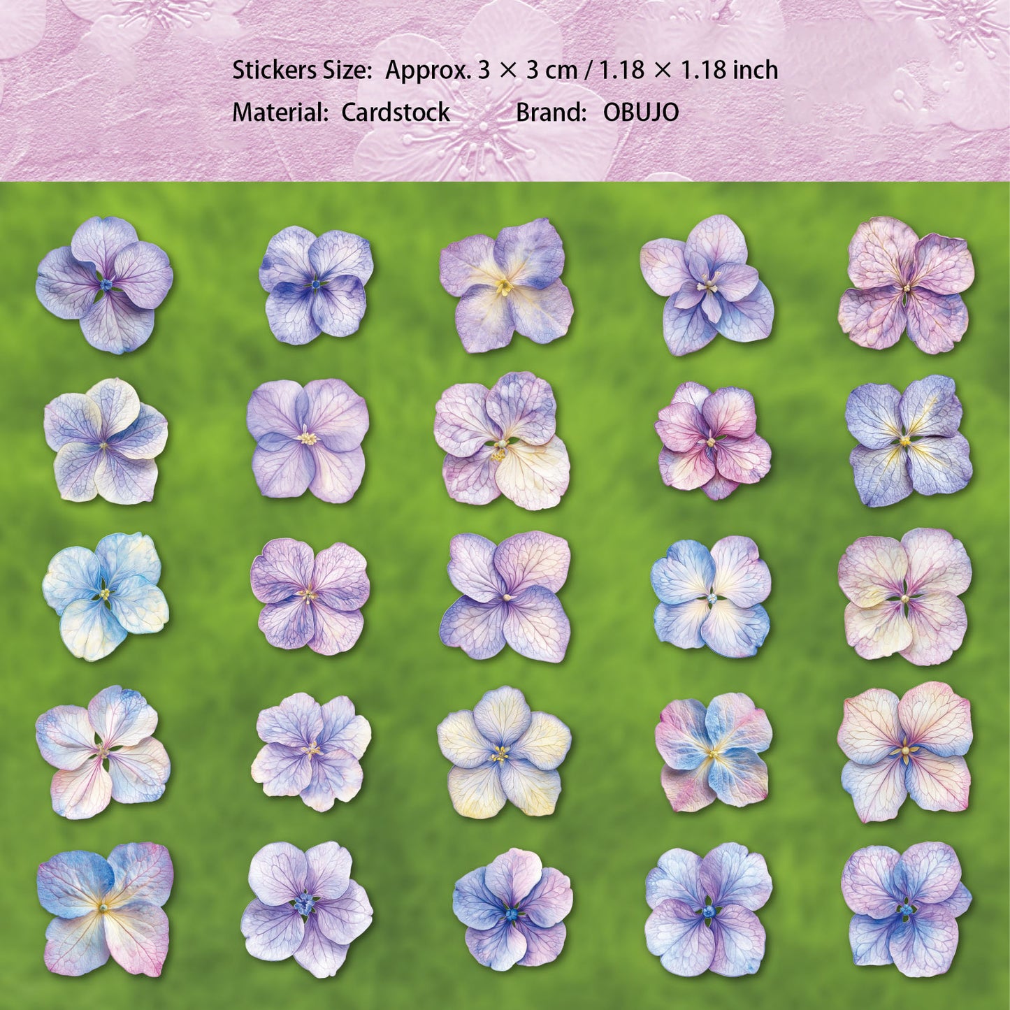 25 Pcs Flower Cardstock Stickers DDXL