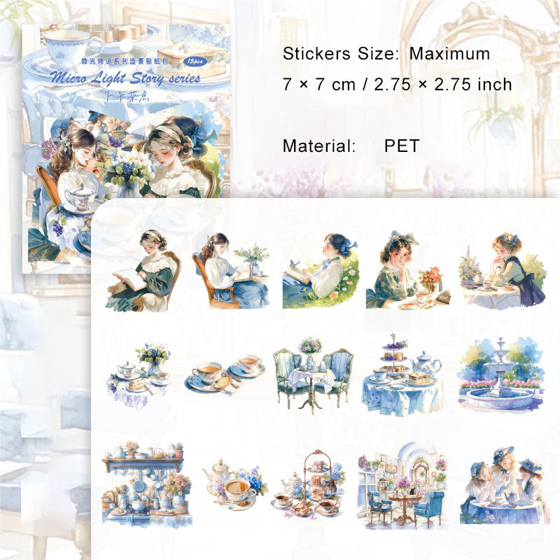 15 Pcs Daily Lifestyle PET Stickers WGWY