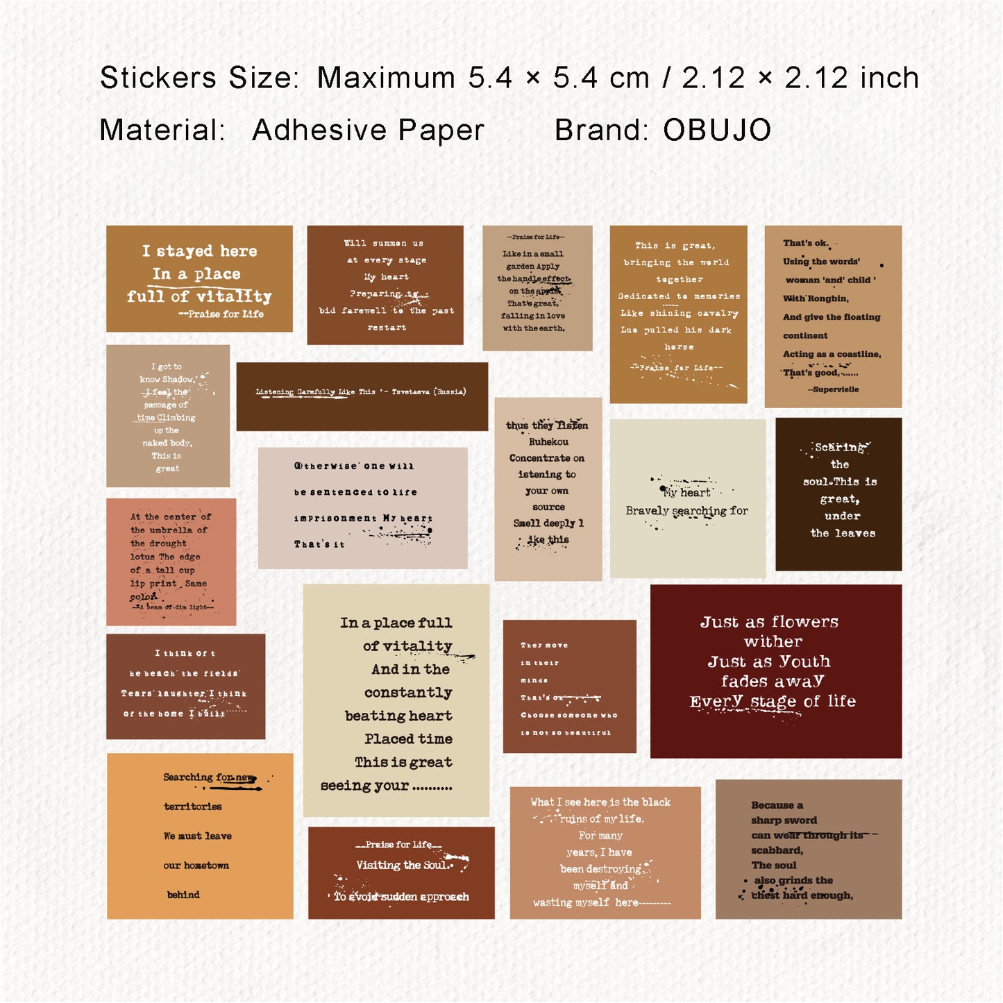 20 Pcs Vintage Quote Stickers ZSXL