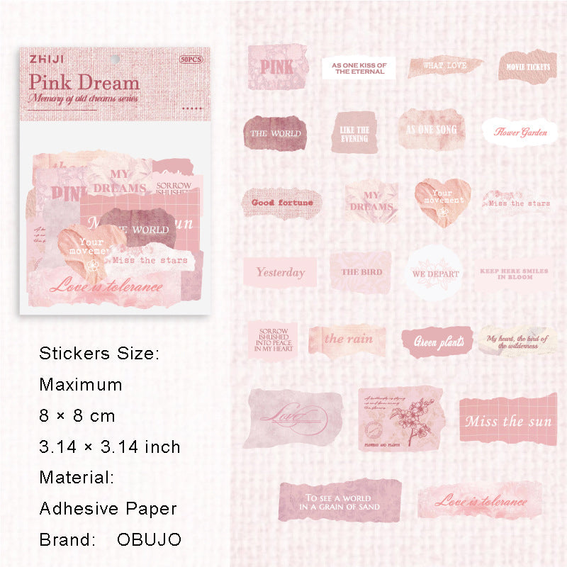 25 Pcs Vintage Word Stickers JYJM