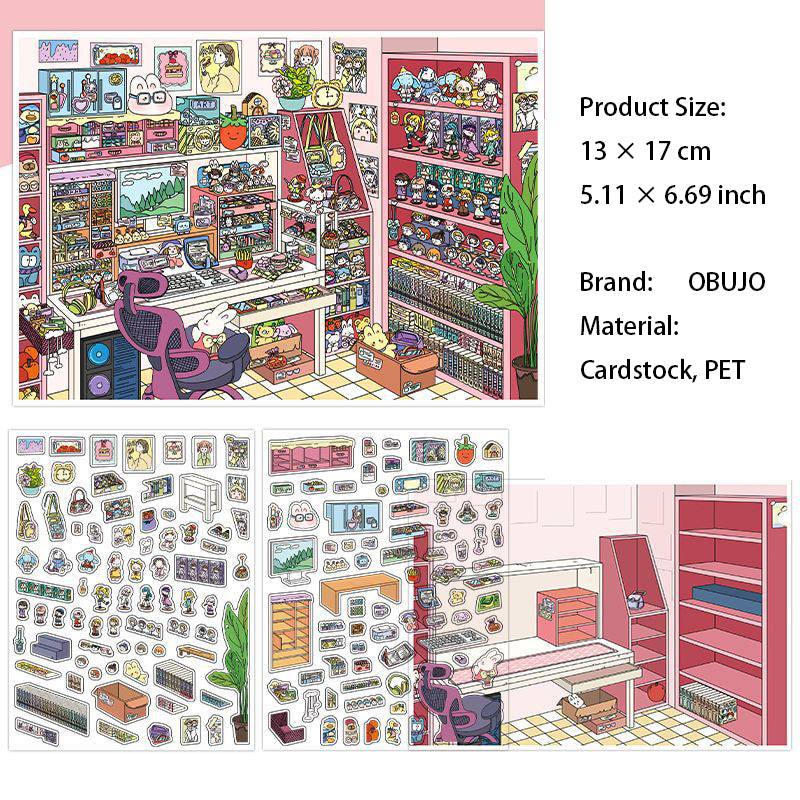 3D House Scene DIY Stickers Kit WDXW