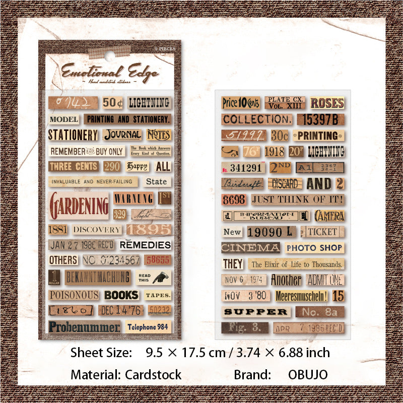2 Sheets Vintage Journal Stickers QXBY
