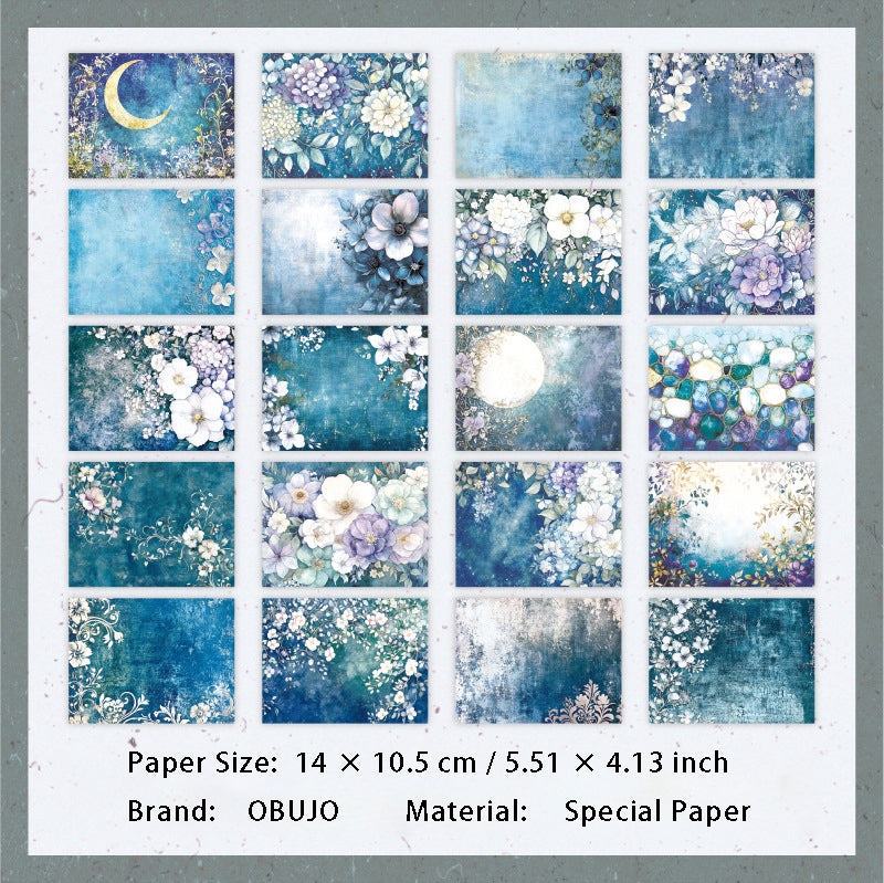 20 Sheets Floral Scrapbook Paper FGHJ