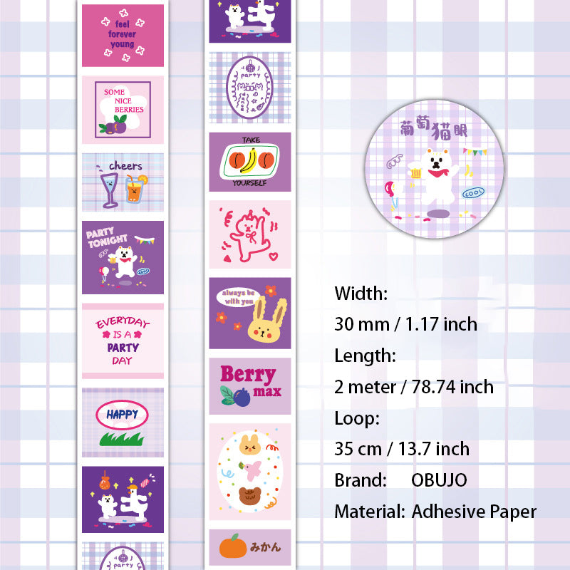 1 Roll Cute Kawaii Journal Stickers Tape TYMM