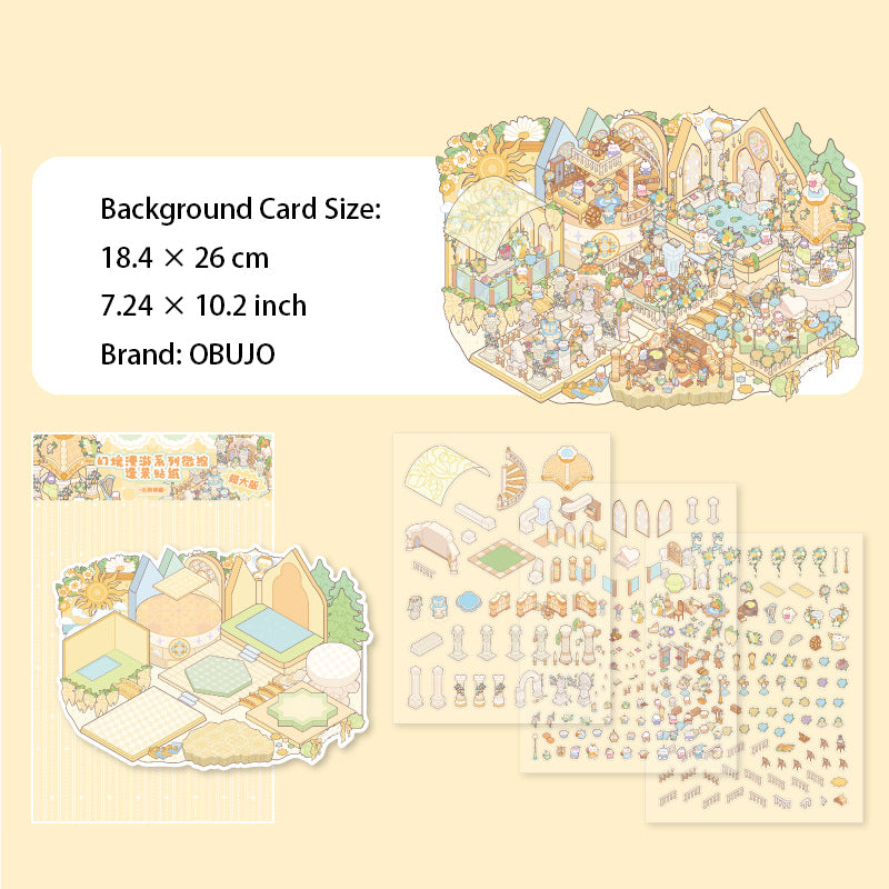 3D Amusement Park Scene Diy Stickers Kit HJMY