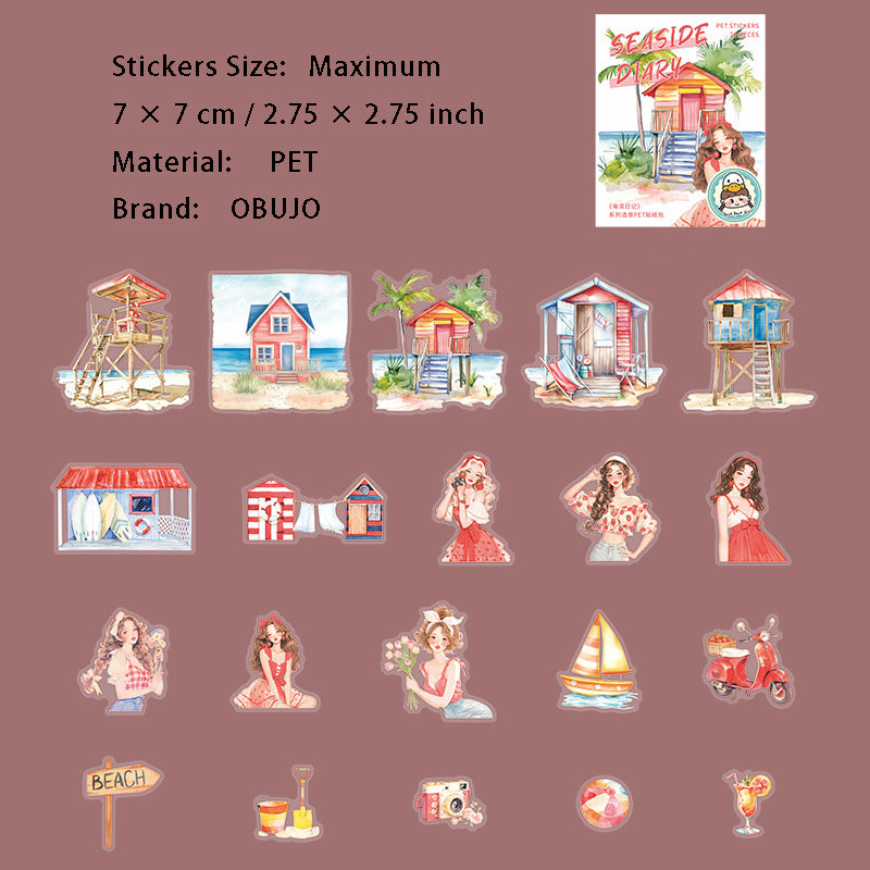 20 Pcs Summer Beach PET Stickers HBRJ