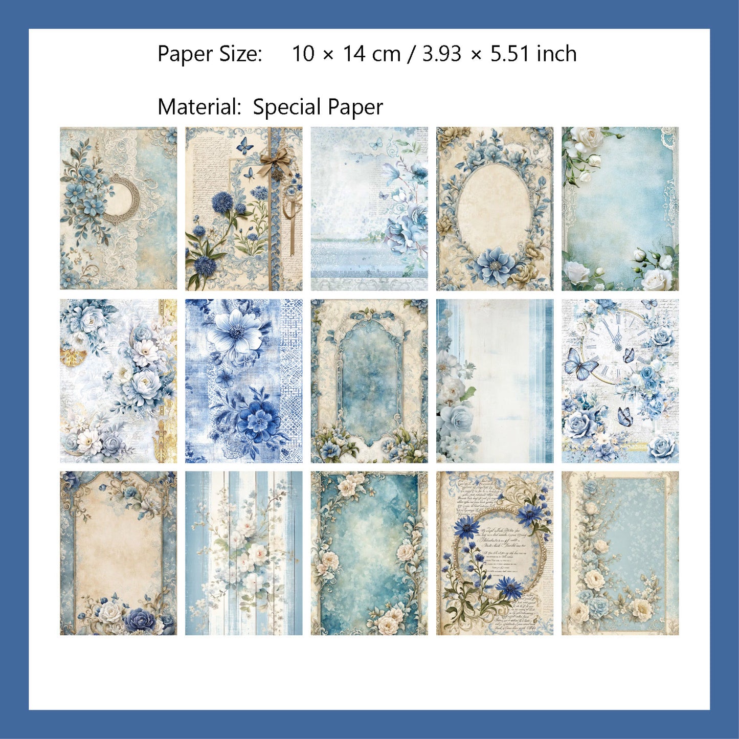 30 Sheets Vintage Floral Scrapbook Paper FRXL