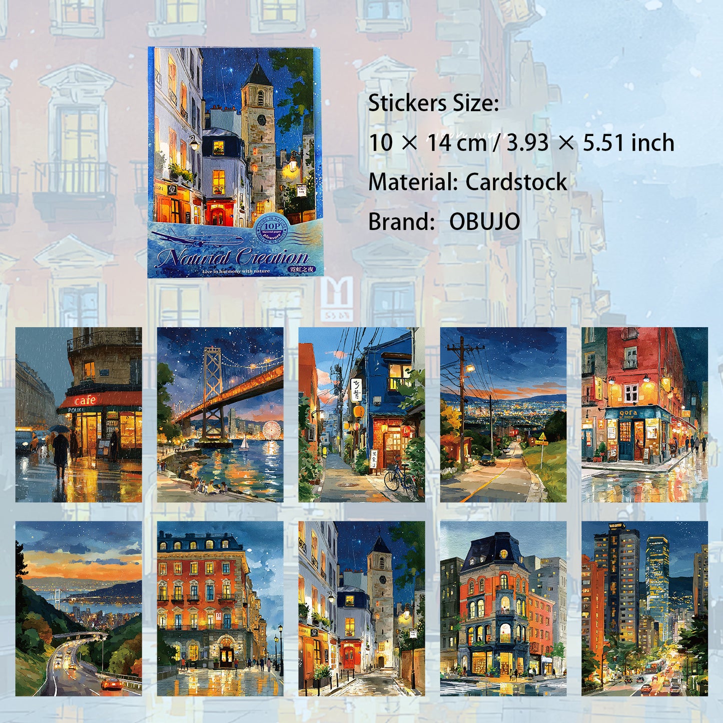 15 Pcs Seasonal Landscape Cardstock Stickers ZRZW