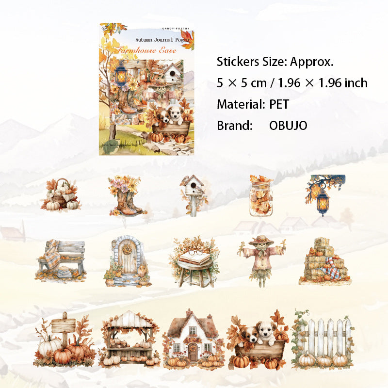 30 Pcs Autumn Themed Journal Stickers QRZJ