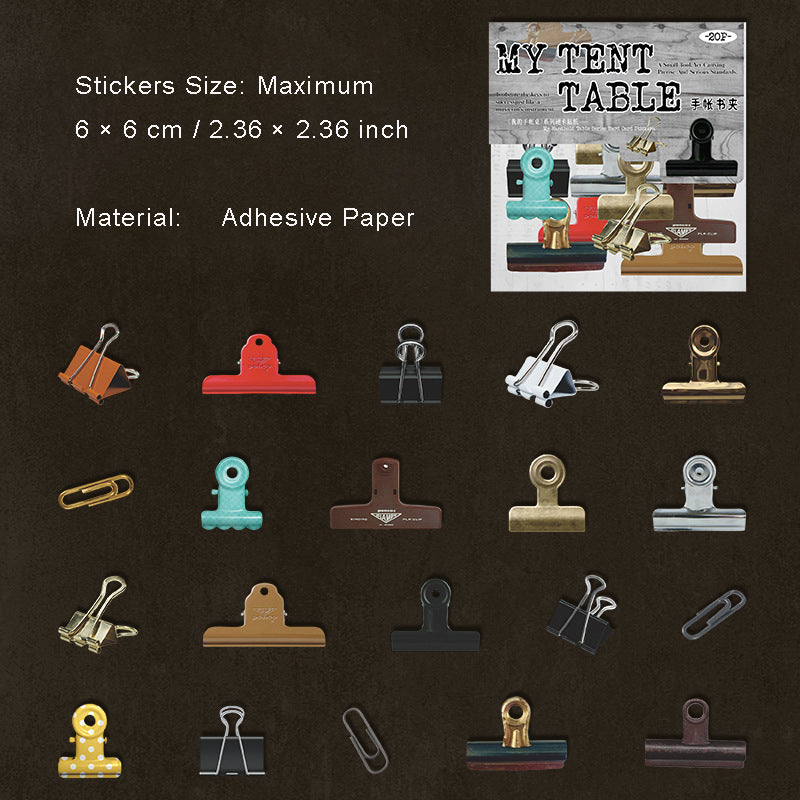 20 Pcs Retro Object Stickers WDSZZ
