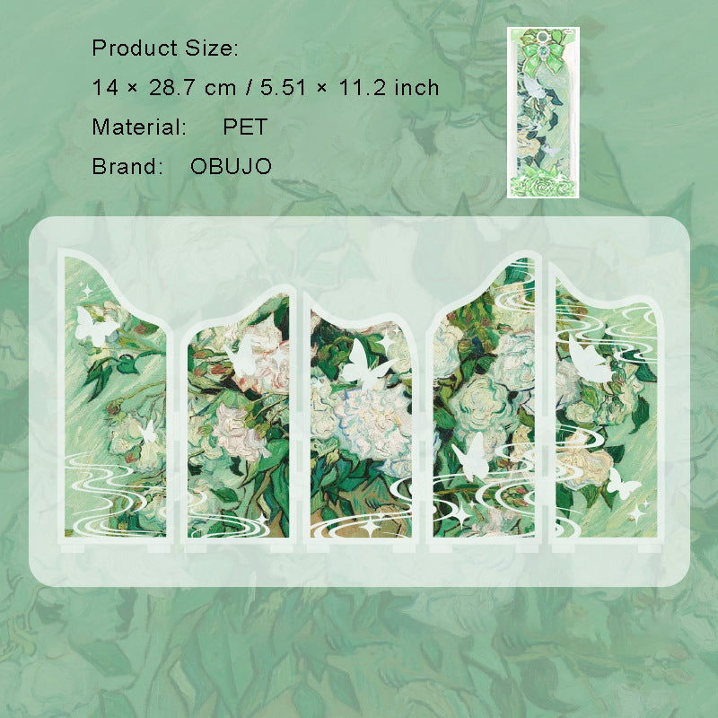 Foldable Oil Painting PVC Bookmark YHJM