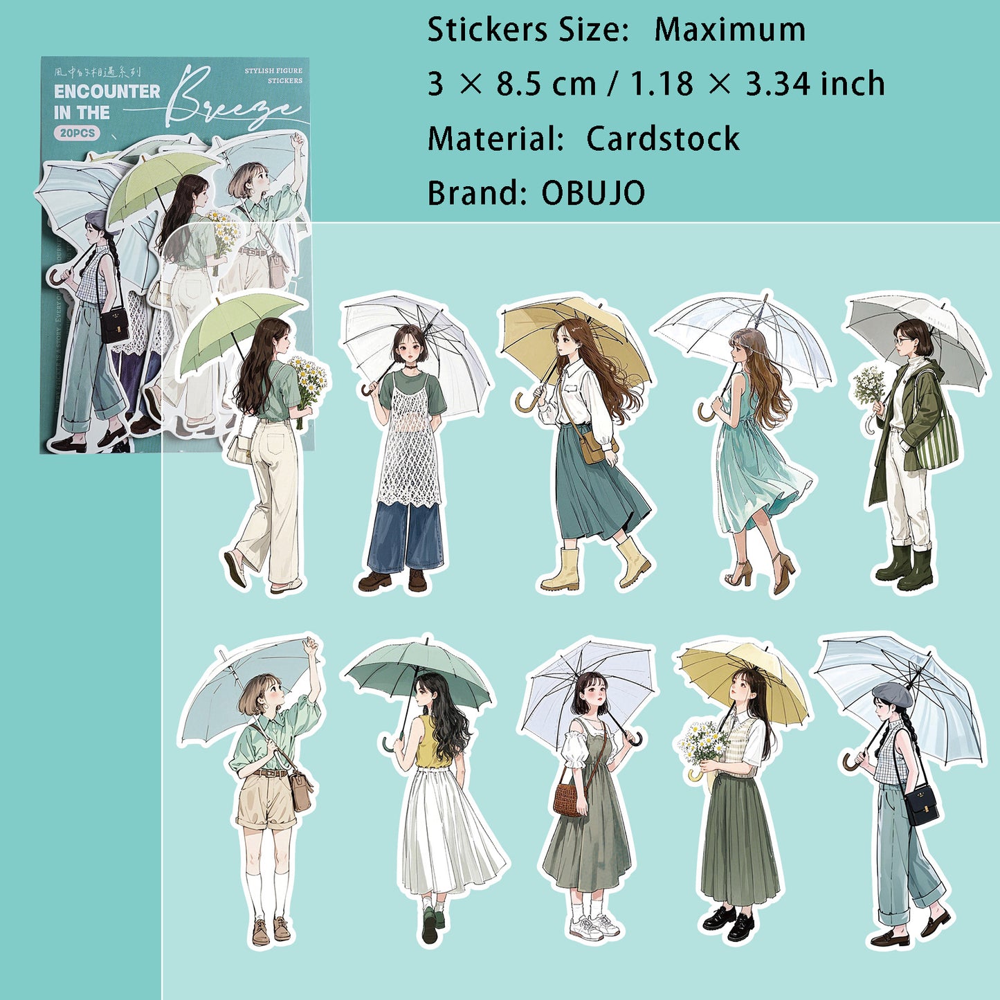 20 Pcs Fashion Girl Boy Stickers FZXY