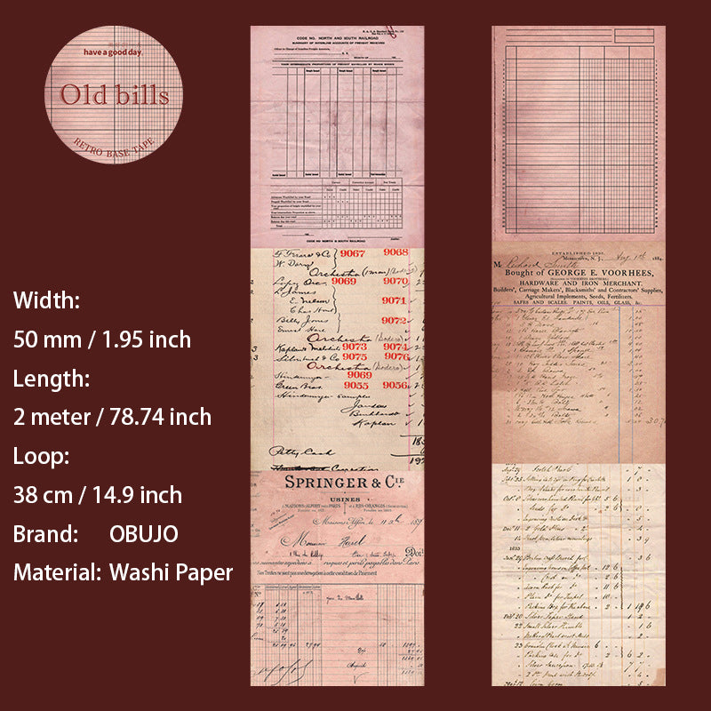 1 Roll Old Tickets Washi Tape JRPJ