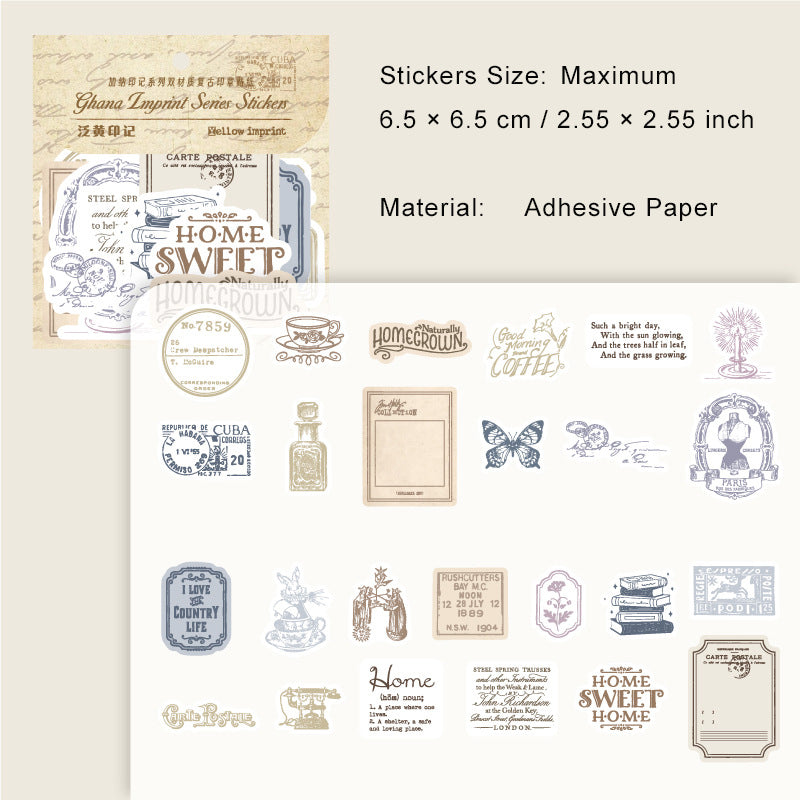25 Pc Vintage Journal Stickers JNYJ