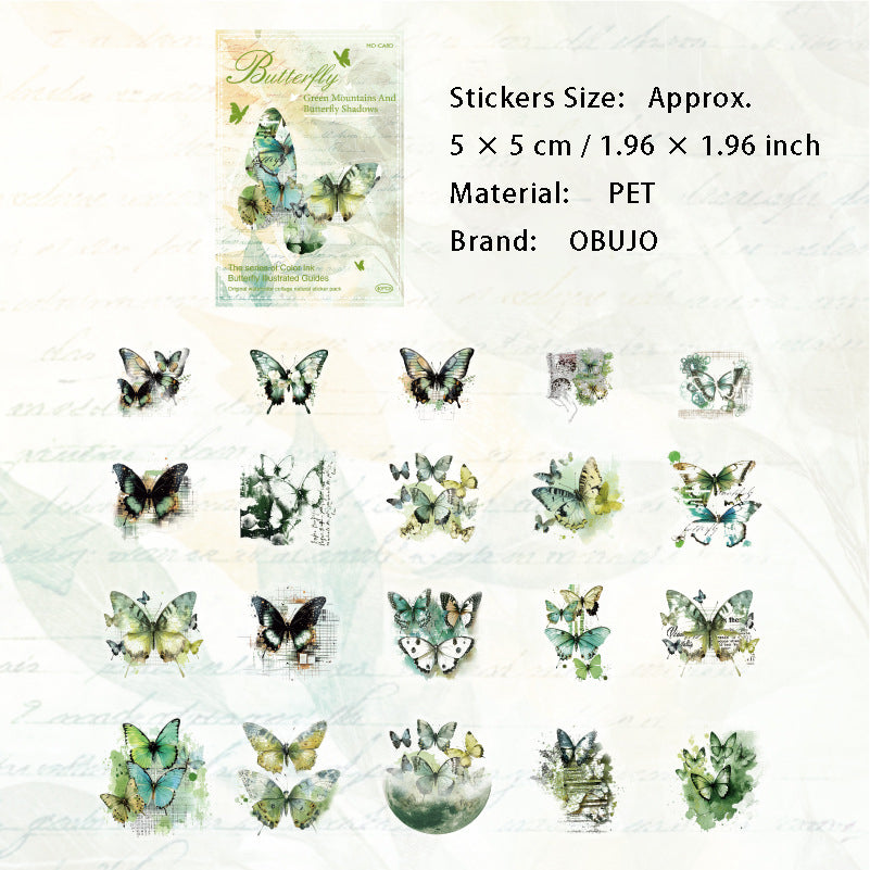 40 Pcs Butterfly PET Stickers CMHDTJ