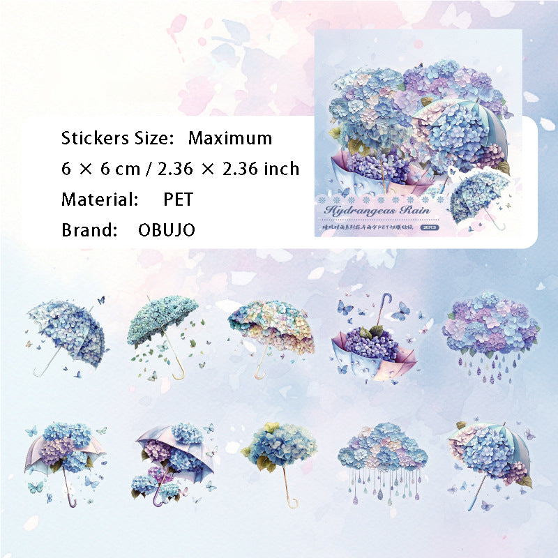 20 Pcs Umbrella Theme PET Stickers QFSY