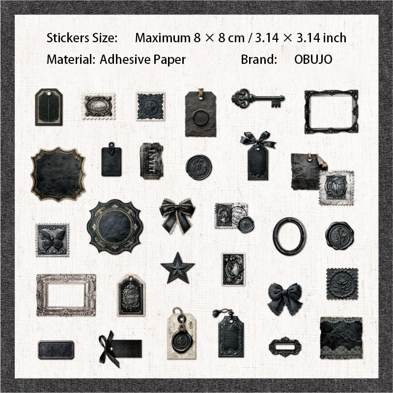 30 Pcs Vintage Journal Stickers ZYXJ