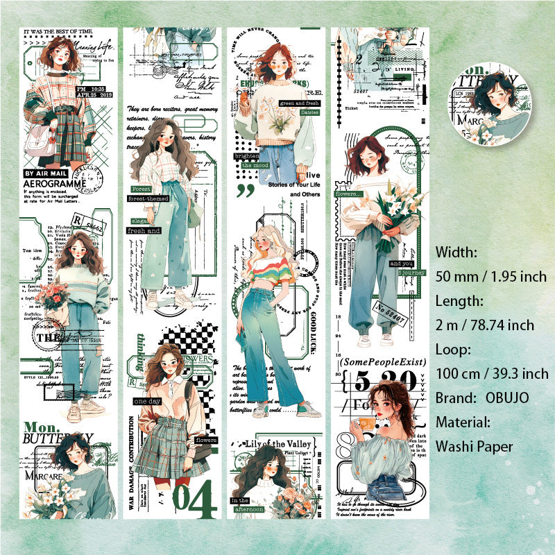 1 Roll Fashion Girl Washi Tape SHYY