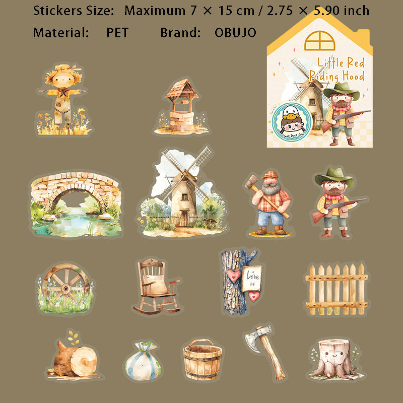 15 Pcs Fairy Story PET Stickers XHMGS